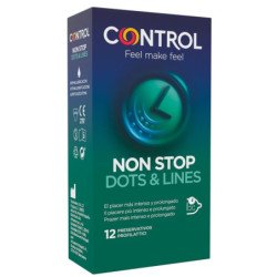CONTROL - PUNTOS Y LÍNEAS SIN PARAR CONDONES 12 UNIDADES