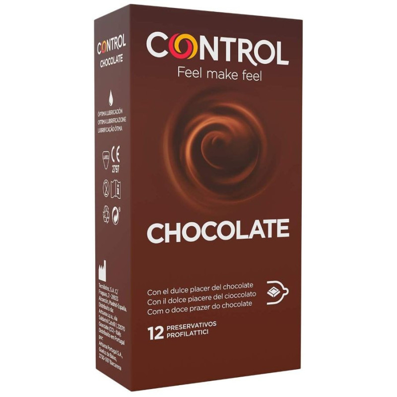 CONTROL - PRESERVATIVOS DE CHOCOLATE ADAPTA 12 UNIDADES