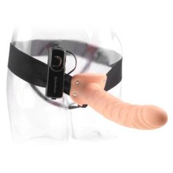 SERIE FETISH FANTASY - STRAP-ON VIBRADOR HUECO DE 19 CM MARRÓN