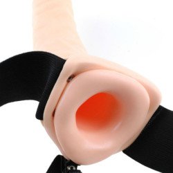 SERIE FETISH FANTASY - STRAP-ON VIBRADOR HUECO DE 19 CM MARRÓN