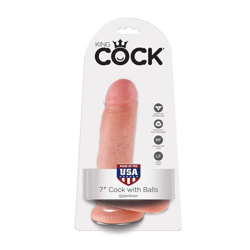 KING COCK - 7 DILDOS DE CARNE CON TESTÍCULOS 17,8 CM