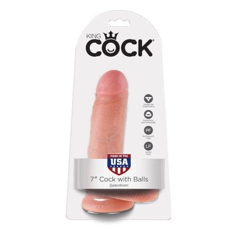 KING COCK - 7 DILDOS DE CARNE CON TESTÍCULOS 17,8 CM