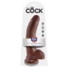 KING COCK - 9 DILDO MARRÓN CON TESTÍCULOS 22,9 CM