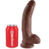 KING COCK - 9 DILDO MARRÓN CON TESTÍCULOS 22,9 CM