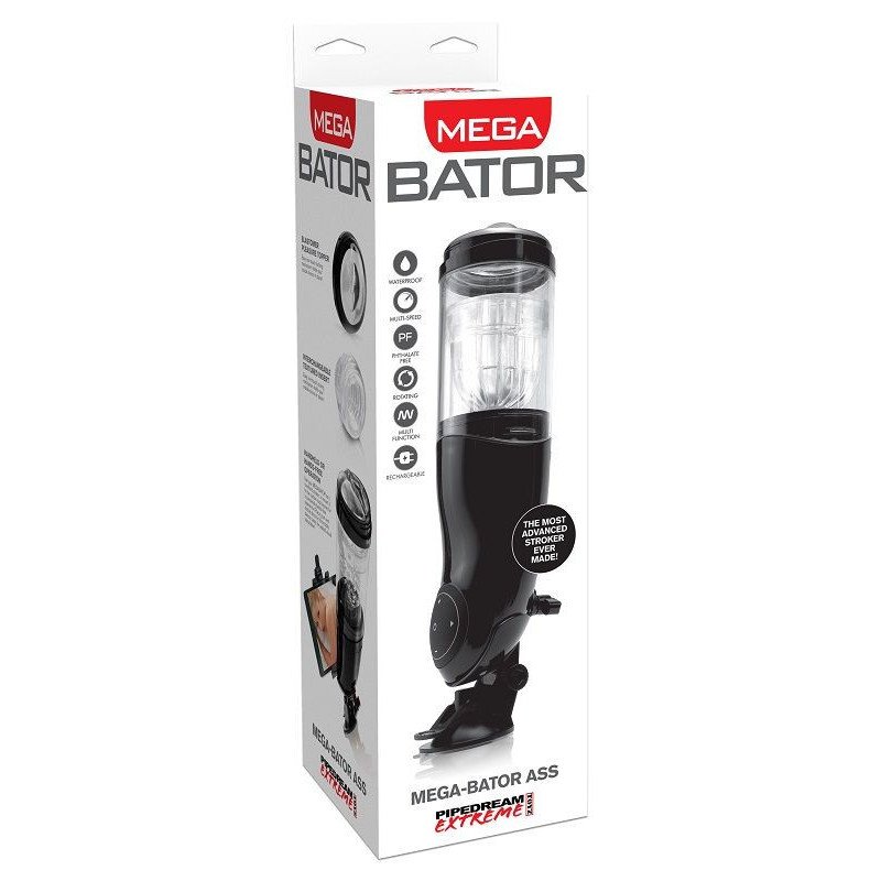 EXTREME TOYZ - PDX MEGA BATOR MASTURBADOR USB MASCULINO ANO NEGRO