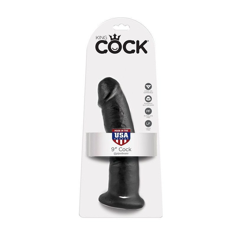 KING COCK - 9 DILDO NEGRO 22,9 CM