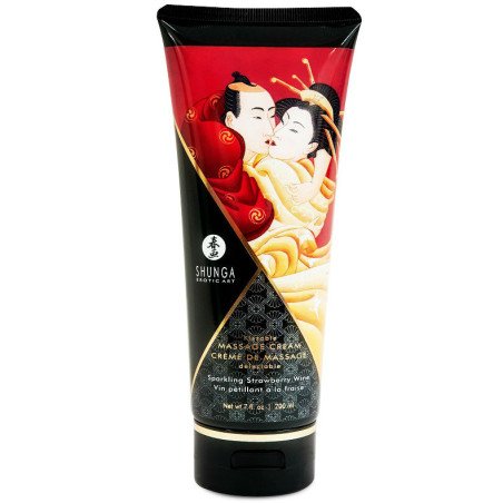 SHUNGA - CREMA DE MASAJE DE FRESA Y CAVA 200 ML