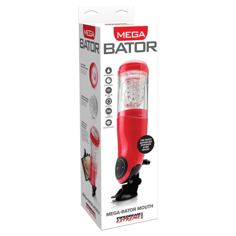 EXTREME TOYZ - PDX MEGA BATOR MASTURBADOR USB MASCULINO BOCA ROJA