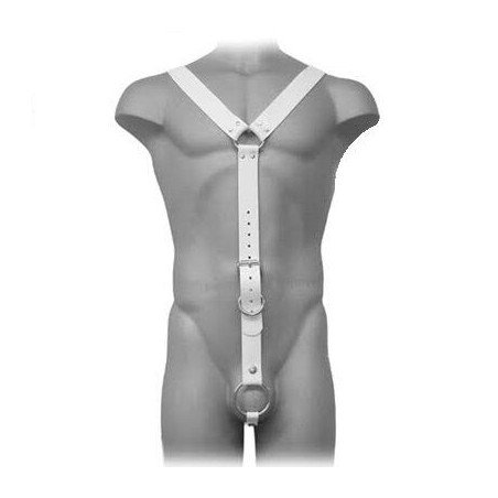 ARNÉS DE CUERO PARA HOMBRE - BLANCO