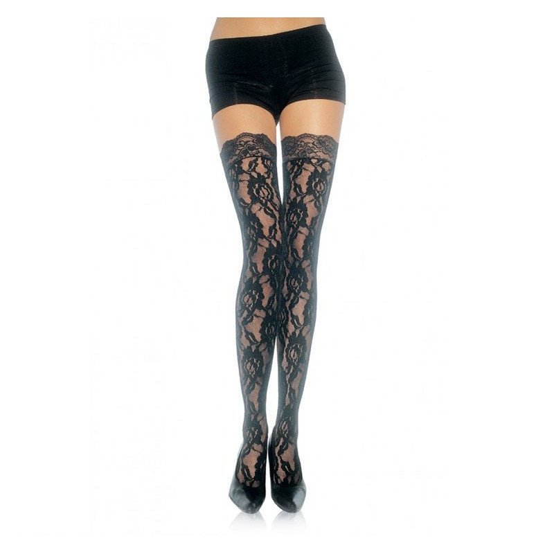 LEG AVENUE - MEDIAS DE ENCAJE FLORAL