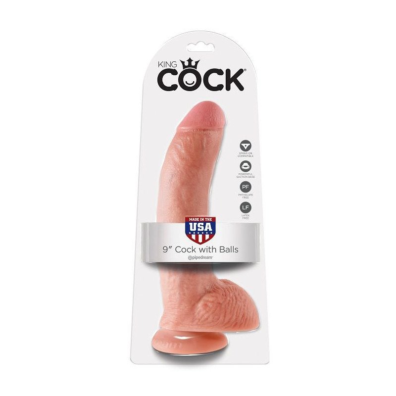 KING COCK - 9 DILDOS DE CARNE CON TESTÍCULOS 22,9 CM