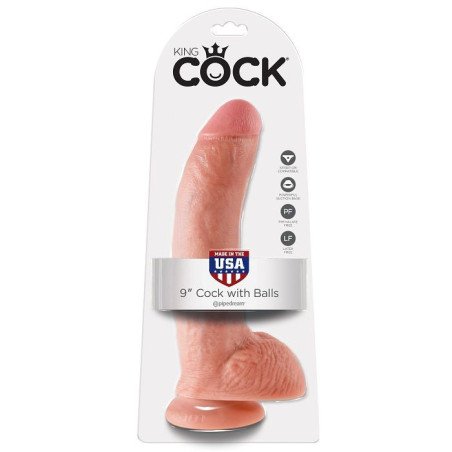 KING COCK - 9 DILDOS DE CARNE CON TESTÍCULOS 22,9 CM