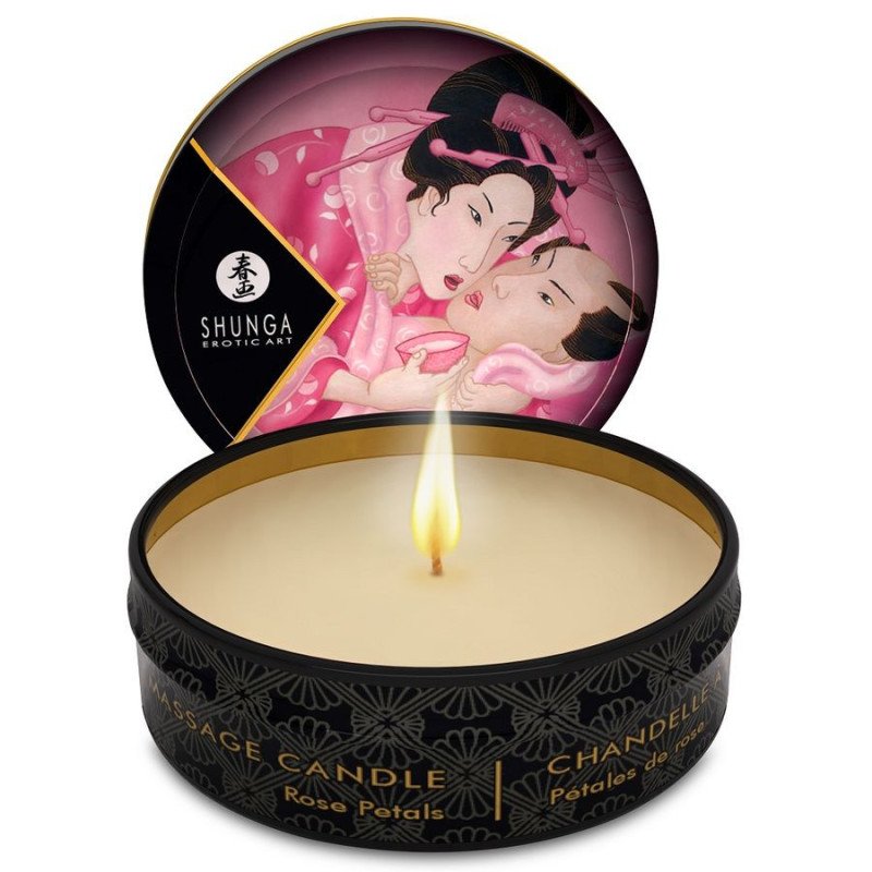 SHUNGA - MINI CARESS BY CANDELIGHT ROSES VELA DE MASAJE 30 ML