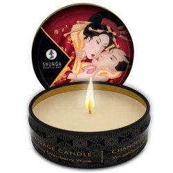 SHUNGA - MINI CARESS BY CANDELIGHT VELA DE MASAJE CON FRESAS Y CAVA 30 ML