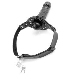 SERIE DE FANTASÍAS FETICHE - SERIE DELUXE CON MORDAZA DE BOLA Y DILDO