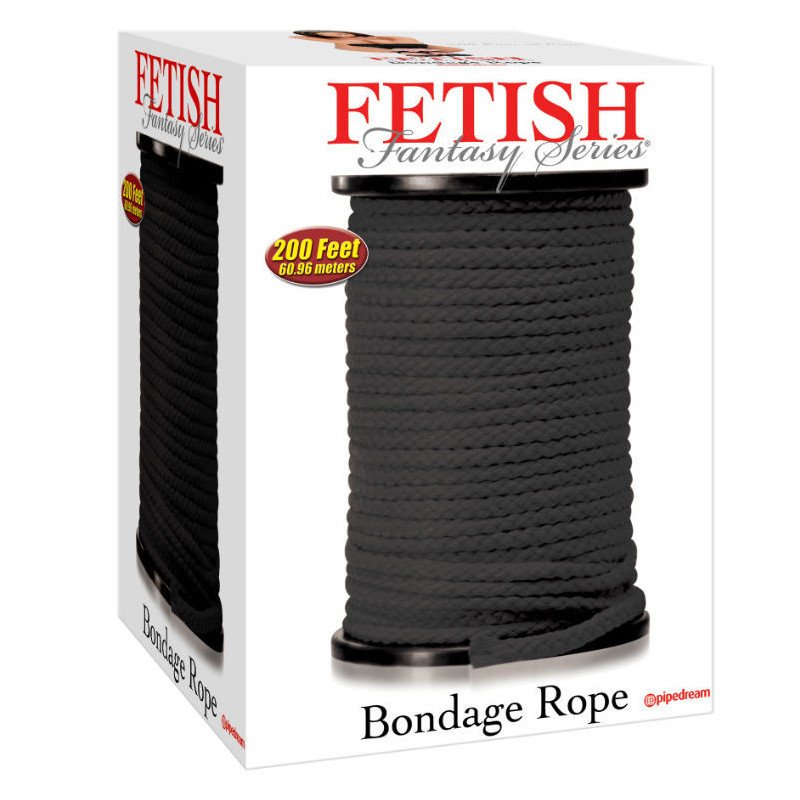 SERIE FANTASÍA FETICHISTA - SERIE CUERDA DE BONDAGE NEGRA 60,96 METROS