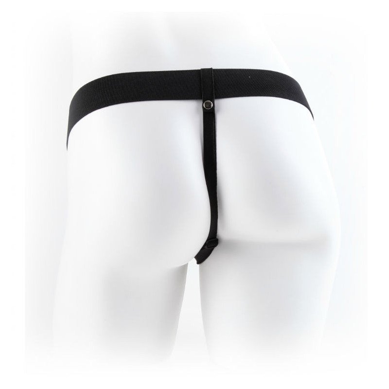 SERIE FETISH FANTASY - SERIE 9 STRAP-ON HUECO CON BOLAS 22,9 CM CARNE