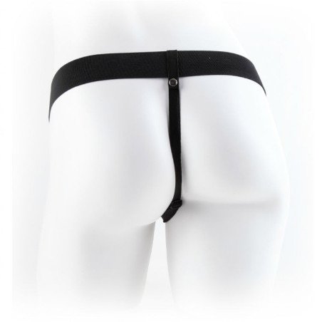 SERIE FETISH FANTASY - SERIE 9 STRAP-ON HUECO CON BOLAS 22,9 CM CARNE