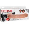 SERIE FETISH FANTASY - SERIE 11 STRAP-ON HUECO VIBRADOR CON BOLAS 27,9 CM CARNE