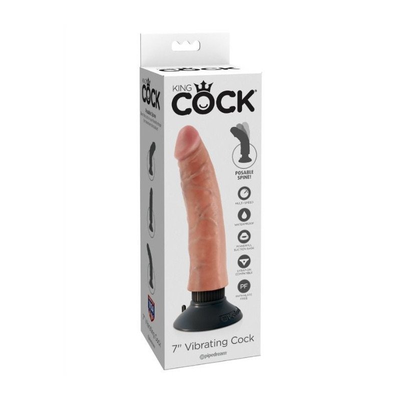 KING COCK - PENE VIBRADOR DE 17,78 CM
