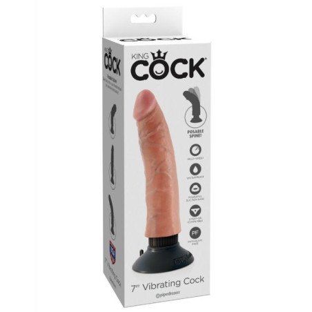 KING COCK - PENE VIBRADOR DE 17,78 CM