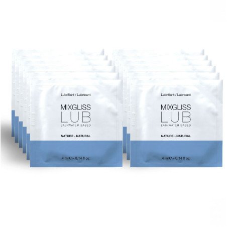 MIXGLISS - LUBRICANTE NATURAL A BASE DE AGUA, 12 DOSIS INDIVIDUALES DE 4 ML