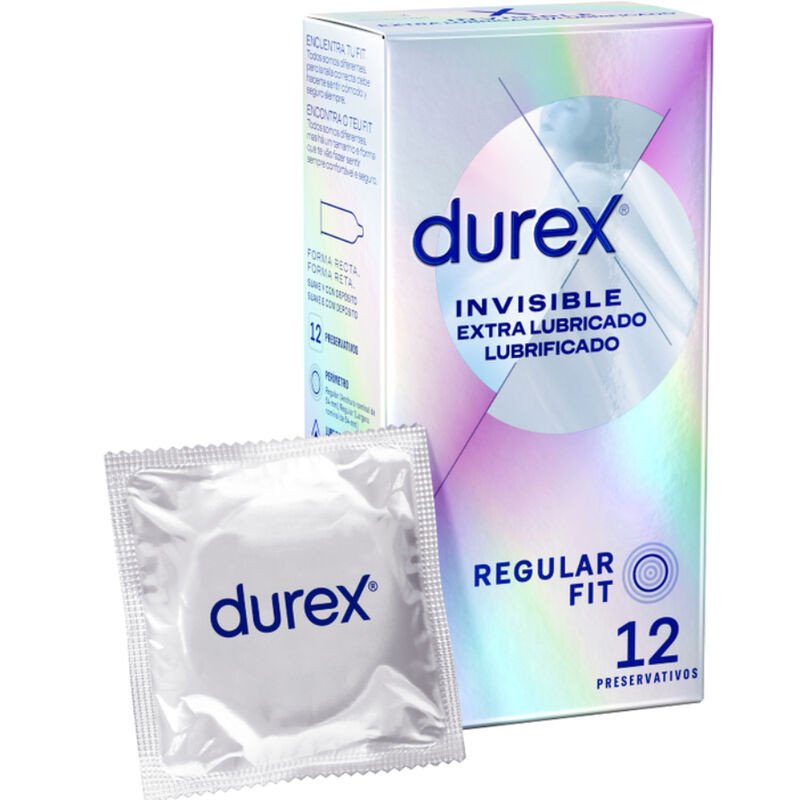 DUREX - PRESERVATIVOS INVISIBLES EXTRA LUBRICADOS 12 UNIDADES
