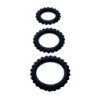 BAILE - TITAN SET 3 PIEZAS ANILLO PARA PENE NEGRO 2.8 + 2.4 + 1.9 CM
