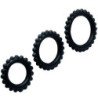 BAILE - TITAN SET 3 PIEZAS ANILLO PARA PENE NEGRO 2.8 + 2.4 + 1.9 CM