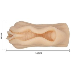 BAILE - MINI MASTURBADOR MASCULINO CON DISEÑO DE LABIOS VAGINALES