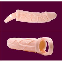 BAILE - FUNDA EXTENSORA PENE CON VIBRACION Y STRAP PARA TESTICULOS 13.5 CM