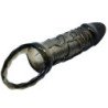 BAILE - FUNDA EXTENSORA PENE CON STRAP PARA TESTICULOS NEGRO 13.5 CM