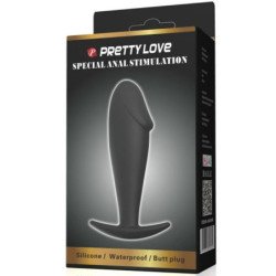 PRETTY LOVE - TAPÓN ANAL DE SILICONA CON FORMA DE PENE NEGRO