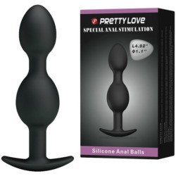 PRETTY LOVE - BOLAS ANALES DE SILICONA DE 12,5 CM NEGRAS