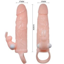 BAILE - FUNDA PARA PENE DE HOMBRE VALIENTE CON CONEJO Y CARNE DE DOBLE MOTOR 16,5 CM
