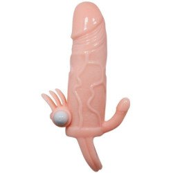 BAILE - FUNDA PARA PENE BRAVE MAN CON ESTIMULACIÓN DE CLÍTORIS Y ANAL, COLOR CARNE, 16,5 CM
