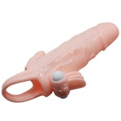 BAILE - FUNDA PARA PENE BRAVE MAN CON ESTIMULACIÓN DE CLÍTORIS Y ANAL, COLOR CARNE, 16,5 CM