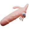 BAILE - FUNDA PARA PENE BRAVE MAN CON ESTIMULACIÓN DE CLÍTORIS Y ANAL, COLOR CARNE, 16,5 CM