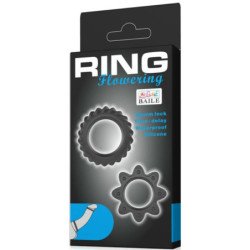 BAILE - KIT DE 2 ANILLOS DE SILICONA FLORALES