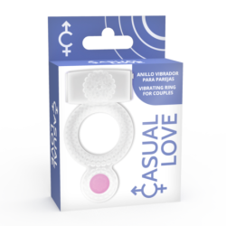 AMOR CASUAL - ANILLO VIBRADOR DOBLE PLACER TRANSPARENTE