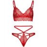 LEG AVENUE - SET 2 PIEZAS CON TANGA DOBLE TIRANTA M/L ROJO