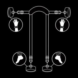 FETISH SUBMISSIVE - POSICIÓN MASTER CON 4 ESPOSAS CON FORRO DE NOPRENO