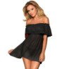 SUBBLIME - SET VESTIDO CORTO + TANGA NEGRO S/M