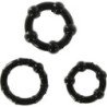 SIETE CREACIONES - JUEGO DE TRES ANILLOS NEGROS PARA EL PENE