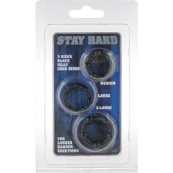 SIETE CREACIONES - JUEGO DE TRES ANILLOS NEGROS PARA EL PENE