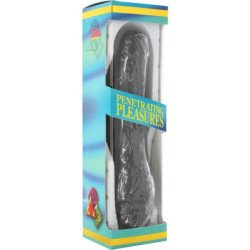 SEVEN CREATIONS - VIBRADOR DE VINILO EN FORMA DE P, PENE NEGRO DE 20 CM