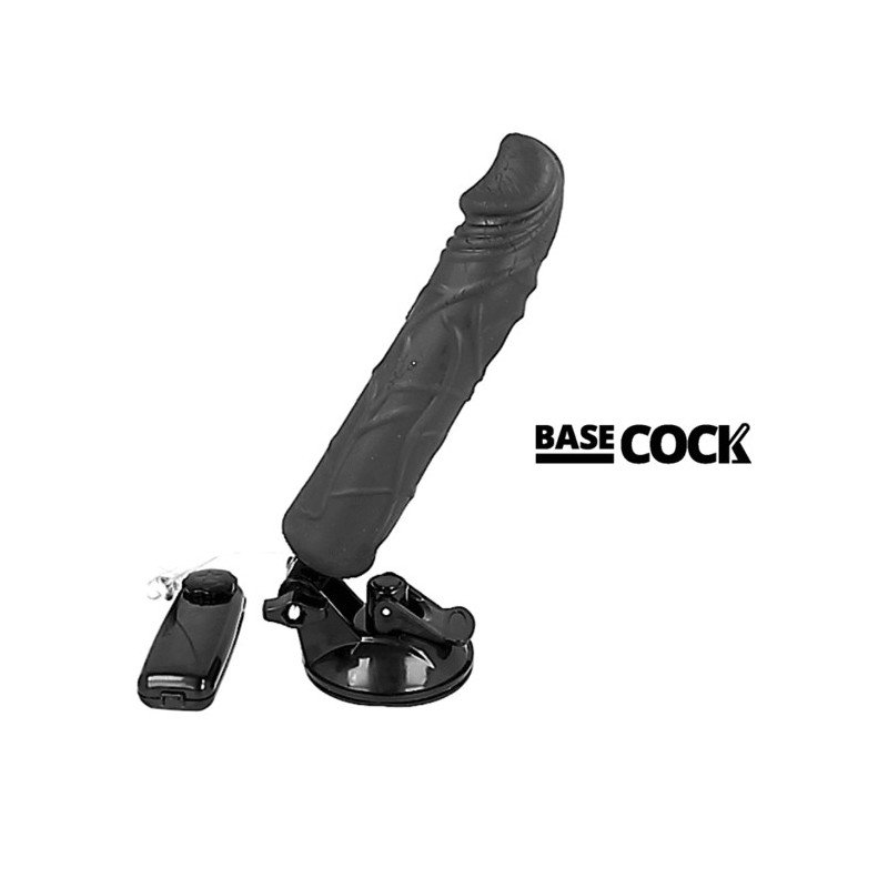 BASECOCK - VIBRADOR REALISTICO CONTROL REMOTO NEGRO 20 CM -O- 4 CM