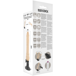 BASECOCK - VIBRADOR REALISTA CON CONTROL REMOTO COLOR CARNE 19,5 CM -O- 4 CM