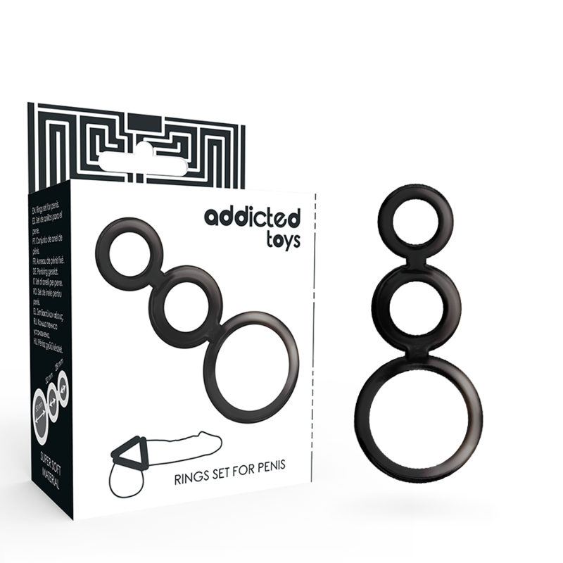 JUGUETES PARA ADICTOS - JUEGO DE ANILLOS PARA PENE - AHUMADOS