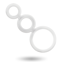 JUGUETES PARA ADICTOS - JUEGO DE ANILLOS TRANSPARENTES PARA EL PENE